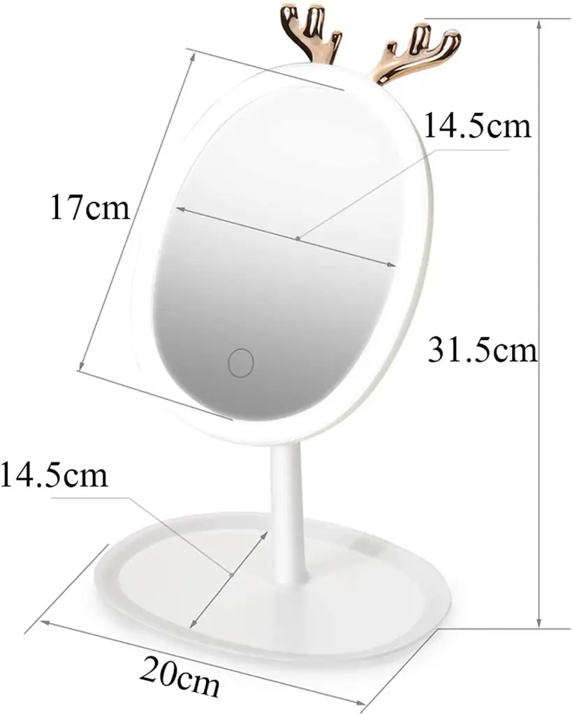 Espejo Led Touch Cosmetic Mirror Orejitas de Venado(1).webp