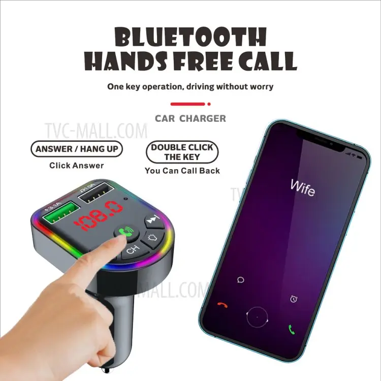 Car Bluetooth  F5Transmisor Bluetooth con Luces Led(2).webp