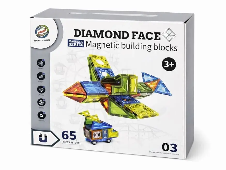 Bloques Magnéticos Diamante 65 Piezas Grandes