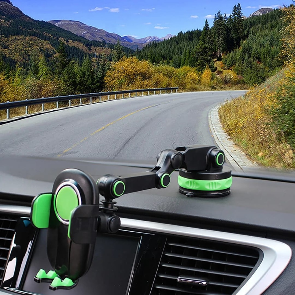 Soporte de Celular para Carro ultra Resistente c/verde con negro