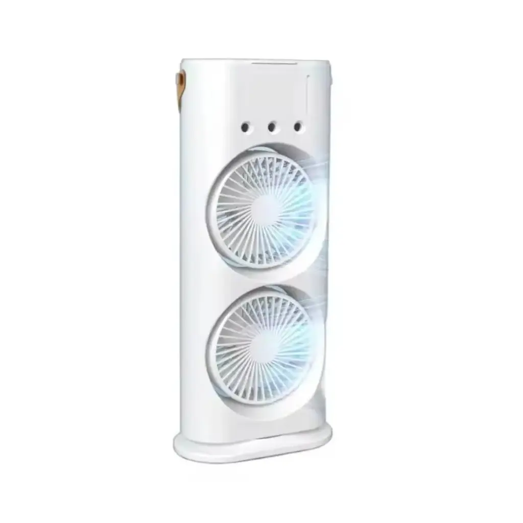 Ventilador Doble con Luz y Humidificador