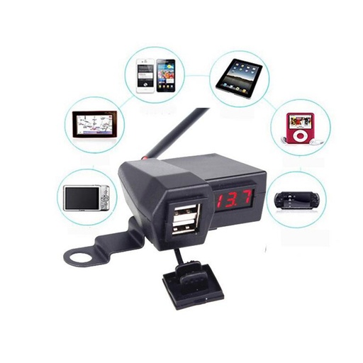 [MOT100300500007] Cargador usb dual para moto