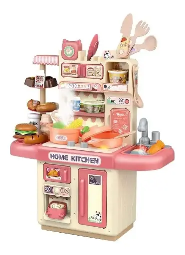 [JUG100300200005] Dream Kitchen pequeña Cocinita azul con rosa