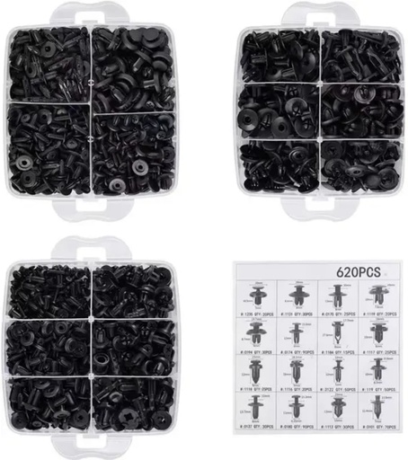[CAR100200600015] Grapas clips para Reparacion de Vehiculos 620 piezas